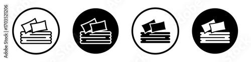 Bedding icons pack in black and white versions for web.