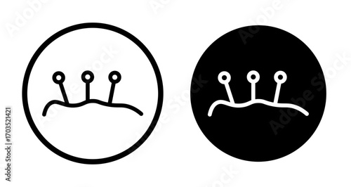 Acupuncture icons pack in black and white versions for web.