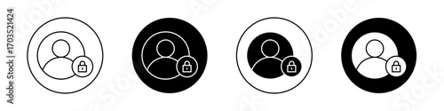 Account closed icons pack in black and white versions for web.