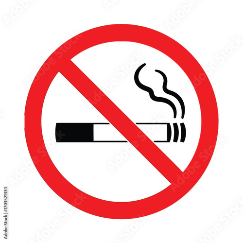 No Smoking Symbol Red Circle Crossed Out Cigarette With Smoke smoking ban prohibition