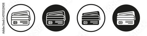 ATM card icons pack in black and white versions for web.