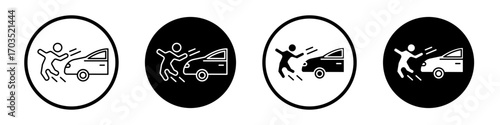 Accident icons pack in black and white versions for web.