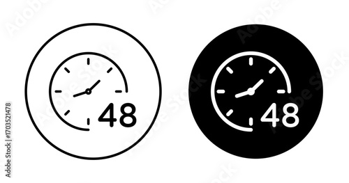 48 Hr icons pack in black and white versions for web.