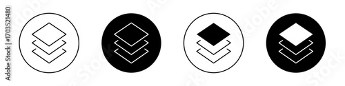 3 Layers icons pack in black and white versions for web.