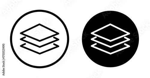 3 Layer icons pack in black and white versions for web.