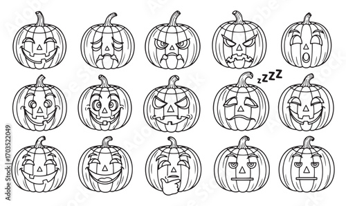 Carved Halloween Jack O Lantern Pumpkin Face Icon Vector Clipart