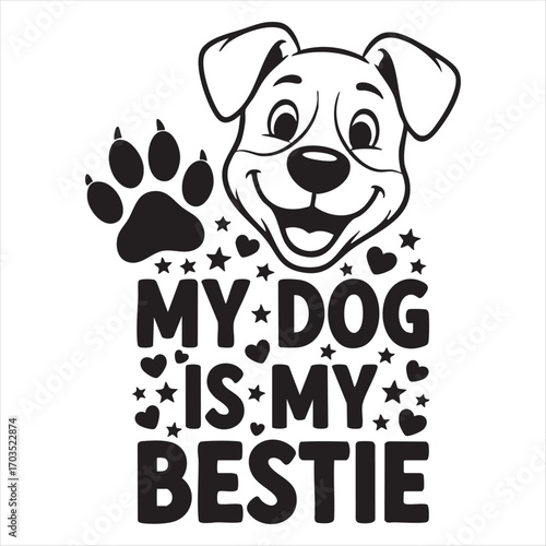 Cute dog paw print best friend graphic for dog lovers and pet enthusiasts