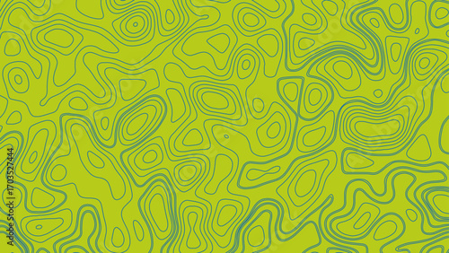 Contour lines, seamless design, bizarre tileable pattern in green tones, vector illustration.