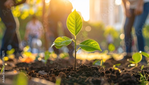 New Life, Growing Green: A Sapling's Sunrise