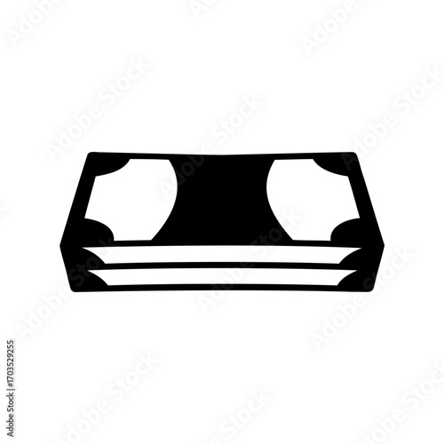Simple black and white silhouette illustration of a sofa or couch furniture