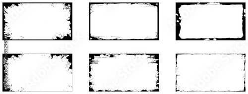 Grunge border frames. Abstract frames set.