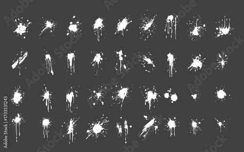 Elements of spray paint, set of ink blots. Vector illustration