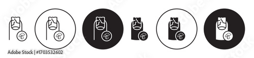 Nail fungus color icons collection in black filled and stroke line style