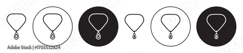 Necklace icons collection in black filled and stroke line style