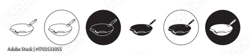 wok icons collection in black filled and stroke line style