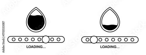 website load bar icons collection in black filled and stroke line style