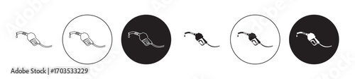 petrol icons collection in black filled and stroke line style