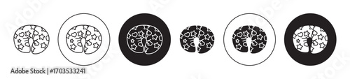 nursing pillow icons collection in black filled and stroke line style