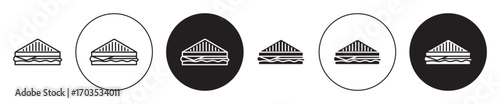 Sandwich icons collection in black filled and stroke line style