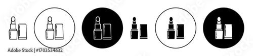Lipstick Icons collection in black filled and stroke line style