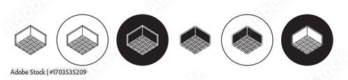 Floor icons collection in black filled and stroke line style