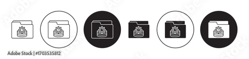 Caching icons collection in black filled and stroke line style