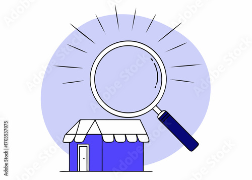 Find local businesses with detailed reviews and ratings using a magnifying glass for research