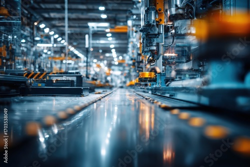 Industrial assembly line.  Modern factory