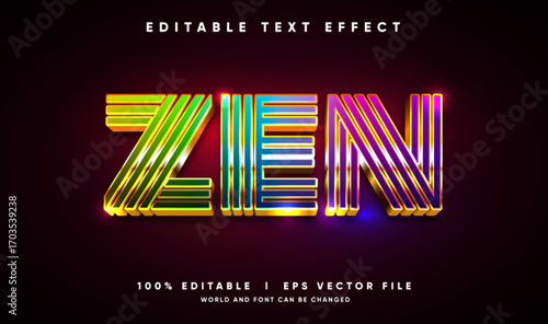 zen 3d luxury vector text effect with modern style
