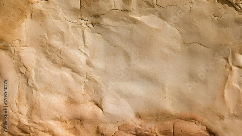 Brown crumpled recycled paper texture background. Textured paper background. Kraft Paper texture background of brown crumpled recycled cardboard paper sheet. 