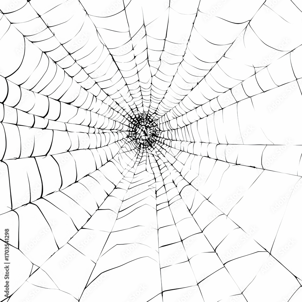 Obraz premium spider web macro photography dewdrops morning nature detail monochrome black and white spiral pattern