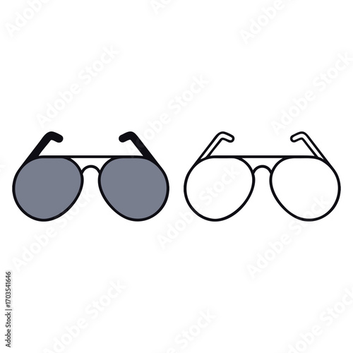 Aviator Sunglasses Vector Graphic Fashion Style Icon Summer