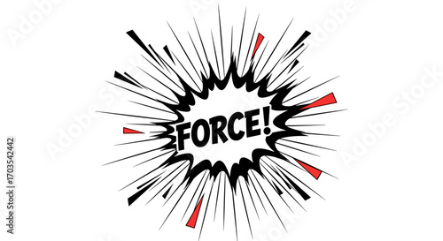 Explosion of Force in Comic Book Style.