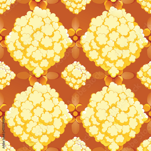 Golden Floral Seamless Pattern
