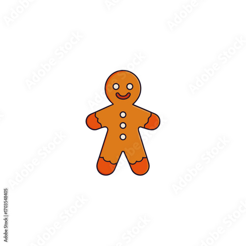 Illustration of a gingerbread man cookie on transparent background