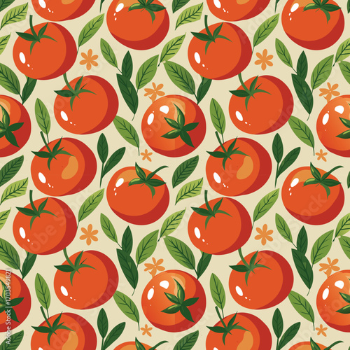Cute Tomato Seamless Pattern