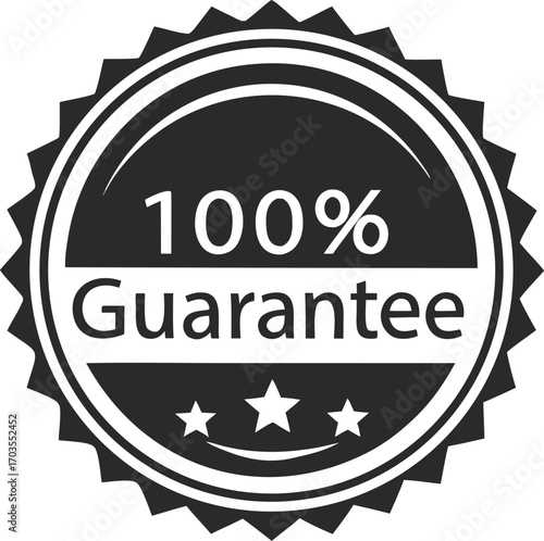 Guarantee badge, label design vector illustration isolated on transparent background
