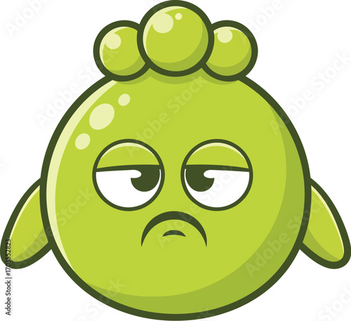 Bored Round Green Character	