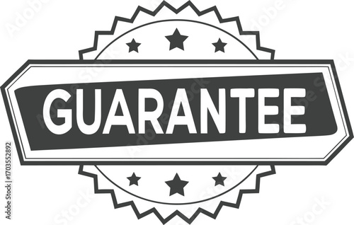 Guarantee badge, label design vector illustration isolated on transparent background