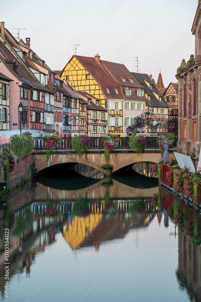 Naklejka premium La Petite Venise in Colmar at Golden Hour Dawn