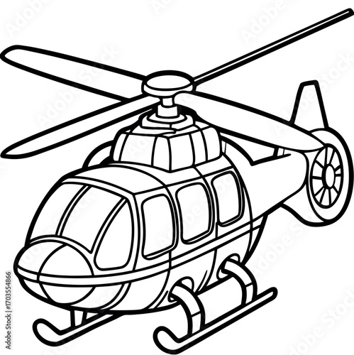 Military helicopter vector illustration of a flying chopper with