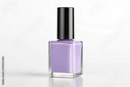  Isolated Pastel Lilac Nail Polish Bottle Mockup


