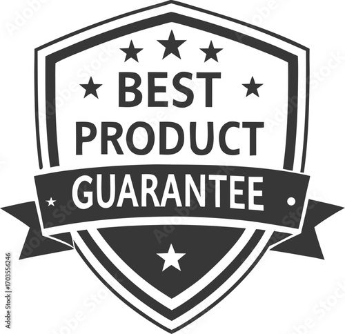 Guarantee badge, label design vector illustration isolated on transparent background