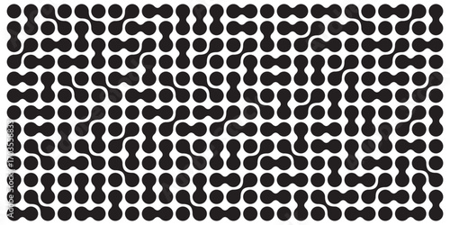 Metaball black and white Vector Background. Liquid morphing connected blobs template. Organic tech geometric backdrop.