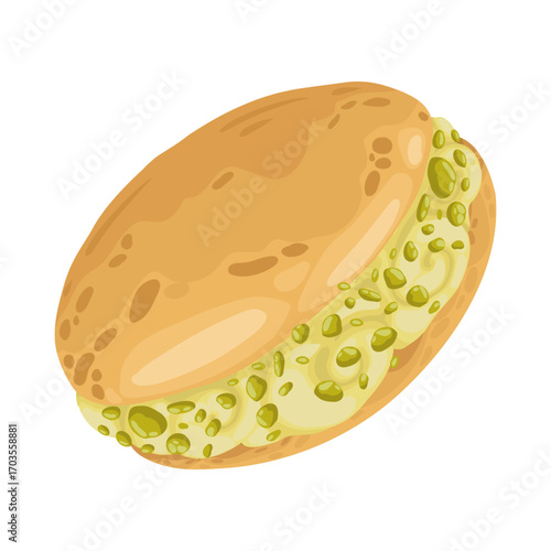 Adorable hand drawn vector illustration of Italian buns Maritozzi. These soft, sweet buns are perfect for promotions, cafe menus, Italian desserts and any design dedicated to homemade baking.
