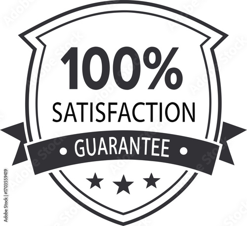 Guarantee badge, label design vector illustration isolated on transparent background