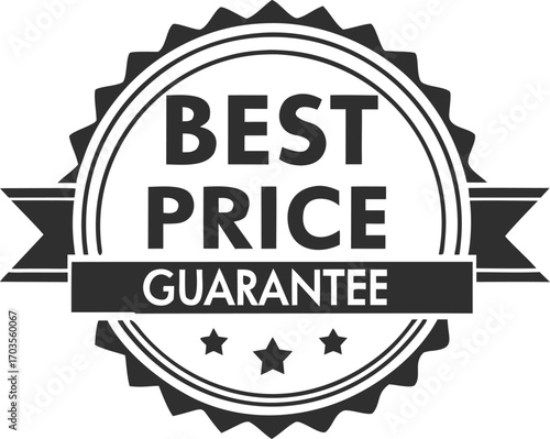 Guarantee badge, label design vector illustration isolated on transparent background