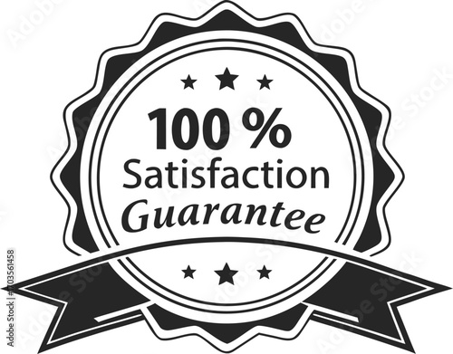 Guarantee badge, label design vector illustration isolated on transparent background