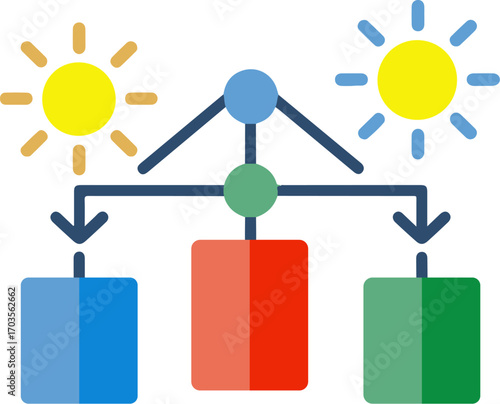 Flat design icon representing business growth and expansion through strategic planning and development vector . eps