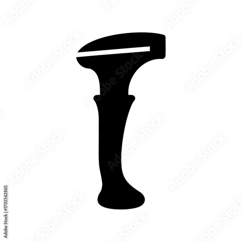 Abstract depiction of a safety razor in stark black and white contrast